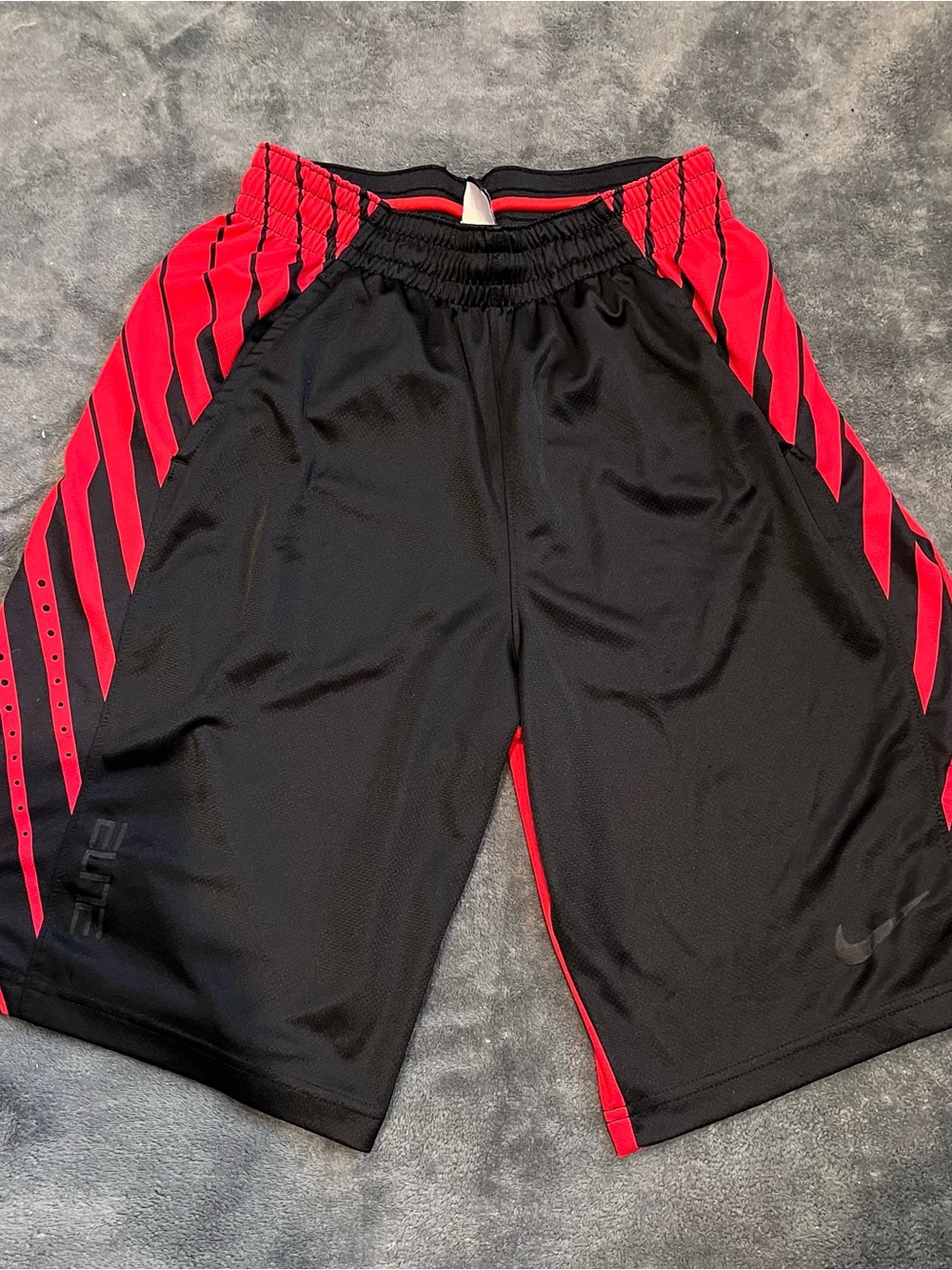 Nike Red and Black Dri-FIT Athletic Shorts